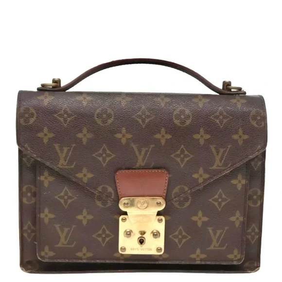 Authenticated Louis Vuitton Monceau Bag Handbag Tote Travel Bag Satchel Purse - Picture 3 of 16